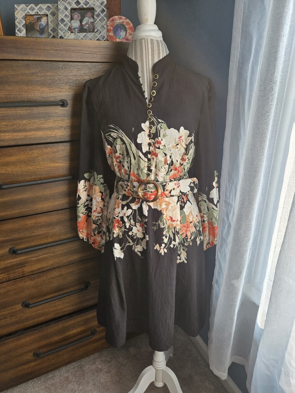 Tahari Floral Belted Dress